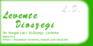 levente dioszegi business card