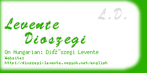 levente dioszegi business card